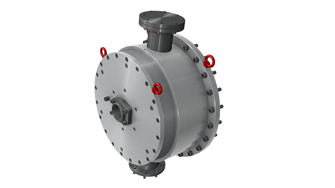 Hydraulically actuated and wet running slipping brake